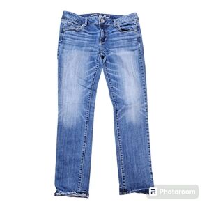 American Eagle Denim Jeans Women's Size 12 Medium Wash Skinny Stretch Jeans 90s